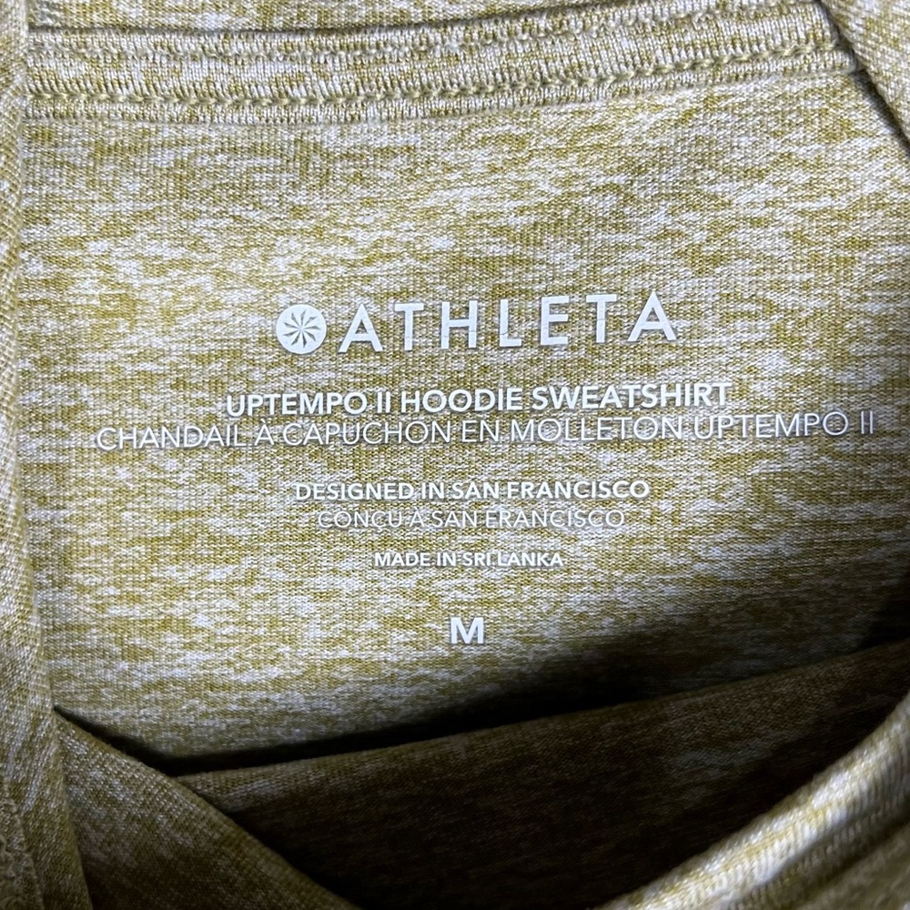 Athleta Hoodie Womens Medium Uptempo II Green Athletic Gym Lounge Outdoors Run - Picture 6 of 7